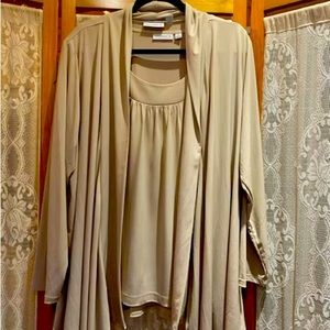 Liquid Knit Cascade Front Cardigan & Tank Set